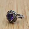 Amethyst Ring, Handmade Women Ring, Turkish Handmade Silver Ladies Ring, Ottoman Ring, Ladies Ring, 925k Sterling Silver, Zircon Ring