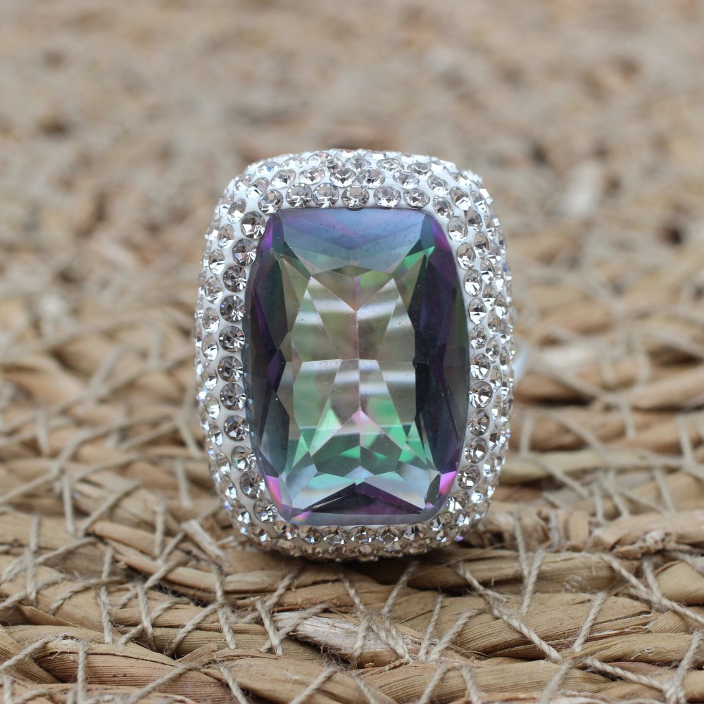 Mystic Topaz Set, Authentic Set, Handmade Women Set, Handmade Set, Ladies Jewelry, Ring, Earring, Pendant, Ladies Set, 925k Sterling Silver