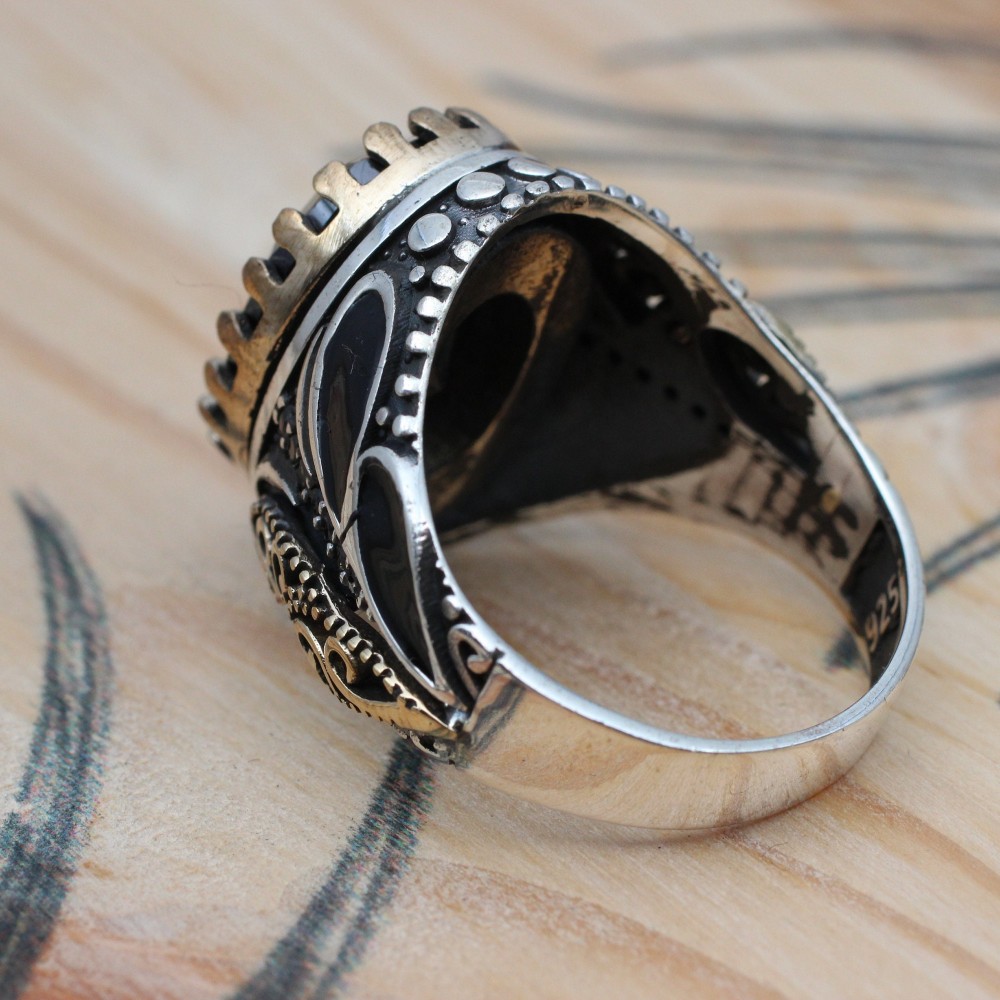 Onyx Men Ring, Handmade Men Ring, Turkish Handmade Silver Men's Ring, Ottoman Men Ring, Men Jewelry, Gift for Him, 925k Sterling Silver Ring Onyx Men Ring, Handmade Men Ring, Turkish Handmade Silver Men's Ring, Ottoman Men Ring, Men Jewelry, Gift for Him, 925k Sterling Silver Ring
