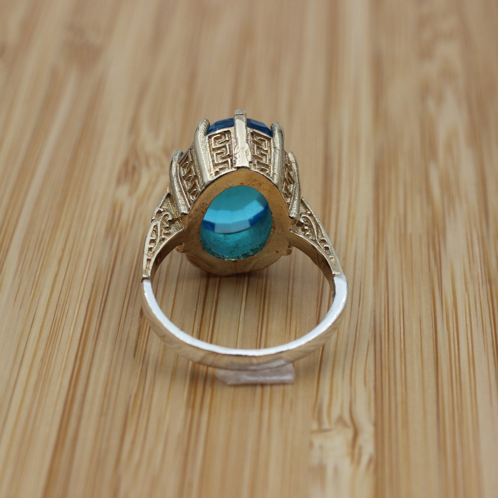 Turkish Handmade Ring, Silver Ladies Ring, Handmade Women Ring, Ottoman Women Ring, Aquamarine Ring, Ladies Ring, 925k Sterling Silver Ring,
