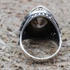 Turkish Handmade Silver Men's Ring, Men's Handmade Ring, Yemeni Ring, Topaz Men's Ring, Ottoman Ring, Gift for Him, 925k Sterling Silver,