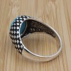 Turquoise Men's Ring, Handmade Ring, Turkish Handmade Silver Men Ring, Ottoman Ring, Men's Jewelry, Gift for Him, 925k Sterling Silver Ring