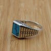 Turquoise Men's Ring, Handmade Ring, Turkish Handmade Silver Men Ring, Ottoman Ring, Men's Jewelry, Gift for Him, 925k Sterling Silver Ring