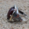 Agate Men's Ring, Ottoman Men's Ring, Handmade Men's Ring, Turkish Ring, Oval Stone Ring, Men's Jewelry, Gift for Him, 925 Sterling Silver