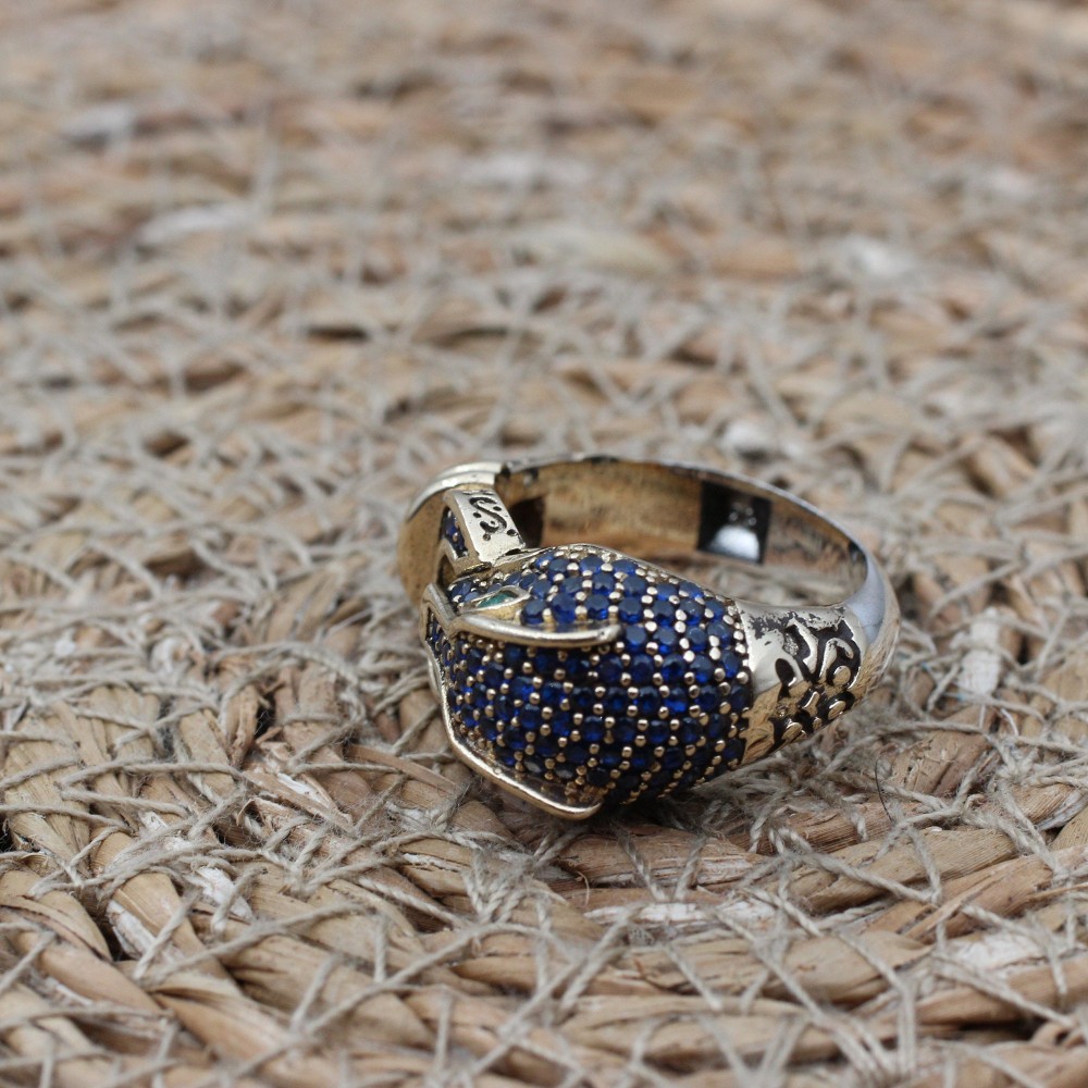 Sapphire Tiger Ring, Handmade Women's Ring, Tiger Ring, Turkish Handmade Ring, Ottoman Women Ring, Ladies Ring, 925k Sterling Silver, Tiger, Sapphire Tiger Ring, Handmade Women's Ring, Tiger Ring, Turkish Handmade Ring, Ottoman Women Ring, Ladies Ring, 925k Sterling Silver, Tiger,