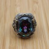Mystic Topaz Ring, Handmade Ring, Turkish Handmade Silver Men Ring, Mystic Topaz Ring, Men's Jewelry, Gift for Him, 925k Sterling Silver Mystic Topaz Ring, Handmade Ring, Turkish Handmade Silver Men Ring, Mystic Topaz Ring, Men's Jewelry, Gift for Him, 925k Sterling Silver