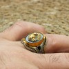 Onyx Men's Ring, Lion Men's Ring, Turkish Handmade Silver Men's Ring, Men's Handmade Ring, Ottoman Ring, Gift for Him, 925k Sterling Silver,