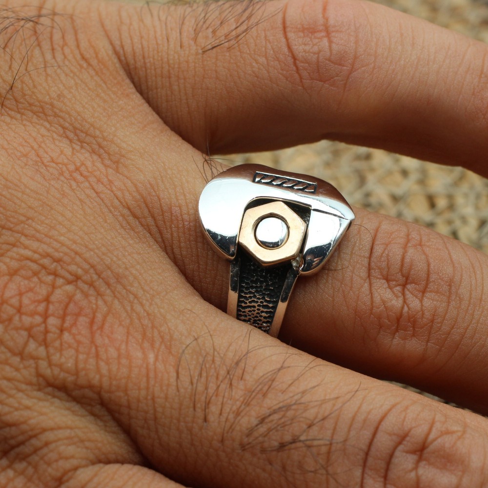 Men's Ring, Turkish Handmade, Silver Men's Ring, Men's Handmade Ring, Ottoman Ring, Men's Jewelry, Gift for Him, 925k Sterling Silver Ring