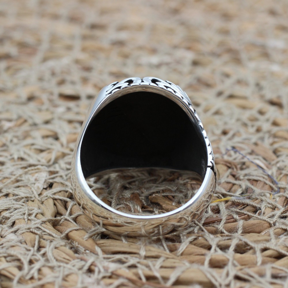 Men's Ring, Turkish Handmade, Silver Men's Ring, Men's Handmade Ring, Ottoman Ring, Men's Jewelry, Gift for Him, 925k Sterling Silver Ring