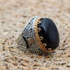 Handmade Silver Men's Ring, Onyx Men's Ring, Turkish Handmade Men's Ring, Men's Ring, Ottoman Mens Ring, Gift for Him, 925 Sterling Silver