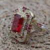 Ruby Ring, Handmade Women's Ring, Turkish Handmade Ring, Authentic Ring, Ottoman Ring, Ladies Ring, 925k Sterling Silver, Gift For Her,