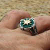 Turkish Handmade Ring, Compass Ring, Men's Handmade Ring, Anchor Ring, Agate Men Ring, Mens Jewelry, Gift for Him, 925k Sterling Silver Ring