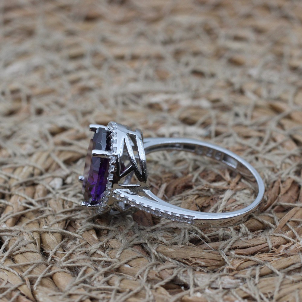 Amethyst Set, Authentic Set, Handmade Set Women, Turkish Handmade, Ladies Jewelry Set, Earring, Pendant, Ladies Set, 925k Sterling Silver