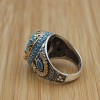 Turquoise Men's Ring, Handmade Ring, Turkish Handmade Silver Men Ring, Ottoman Ring, Men's Jewelry, Gift for Him, 925k Sterling Silver Ring Turquoise Men's Ring, Handmade Ring, Turkish Handmade Silver Men Ring, Ottoman Ring, Men's Jewelry, Gift for Him, 925k Sterling Silver Ring