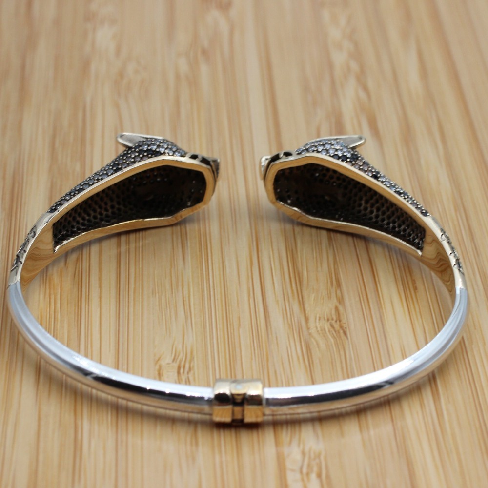 Leopard Bracelet, Tiger Bracelet, Handmade Bracelet, Bangle Cuff, Turkish Handmade, Bangle Bracelet, Gift for Her, 925k Sterling Silver,