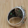 Turkish Handmade Silver Men's Ring, Tourmaline Paraiba Ring, Yemeni Men's Ring, Men's Handmade Ring, Gift for Him, 925k Sterling Silver,