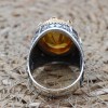 Citrine Men's Ring, Handmade Men's Ring, Turkish Handmade Ring, Ottoman Men's Ring, Men's Jewelry, Gift for Him, 925k Sterling Silver Ring