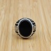 Turkish Handmade Silver Men's Ring, Men's Handmade Ring, Men's Ring, Onyx Men's Ring, Ottoman Mens Ring, Gift for Him, 925k Sterling Silver,