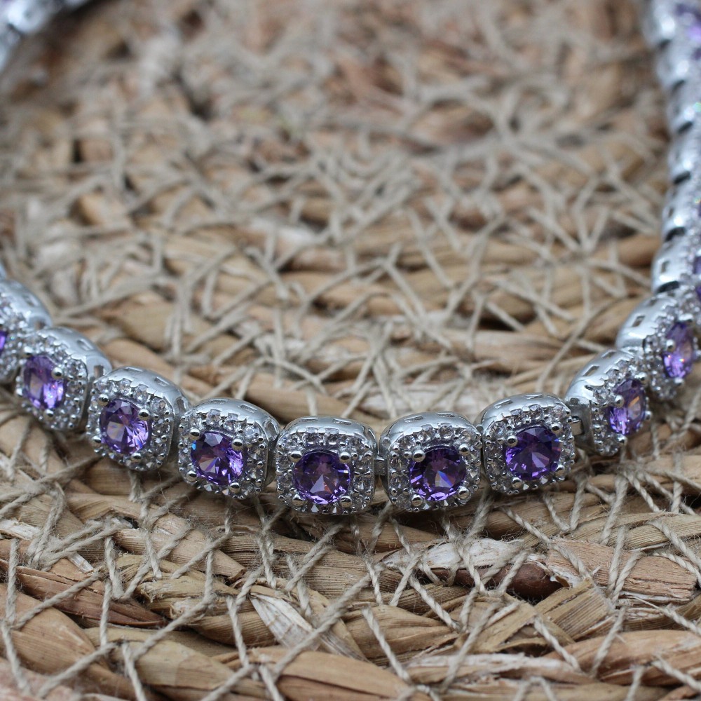 Amethyst Bracelet, Ottoman Bracelet, Handmade Bracelet, Bangle Cuff, Turkish Handmade, Ladies Bracelet, Gift For Her, 925k Sterling Silver,