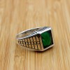 Emerald Men's Ring, Ottoman Men's Ring, Handmade Men's Ring, Turkish Handmade Men's Ring, Men's Jewelry, Gift for Him, 925 Sterling Silver