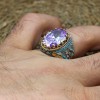 Amethyst Men's Ring, Mens Handmade Ring, Turkish Handmade Silver Men Ring, Ottoman Men Ring, Men Jewelry, Gift for Him, 925k Sterling Silver