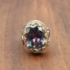 Mystic Topaz Men's Ring, Handmade Men's Ring, Turkish Handmade Ring, Silver Men's Ring, Men's Jewelry, Gift For Him, 925k Sterling Silver