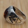 Amber Ring, Men's Handmade Ring, Ottoman Men Ring, Turkish Handmade Silver Men Ring, Men's Jewelry, Gift for Him, 925k Sterling Silver Ring