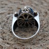 Mens Handmade Ring, Turkish Handmade Silver Men Ring, Ottoman Ring, Aquamarine Ring, Men's Jewelry, Gift for Him, 925k Sterling Silver Ring