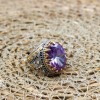 Amethyst Men's Ring, Handmade Men's Ring, Turkish Handmade Men's Ring, Ottoman Mens Ring, Men's Jewelry, Amethyst, 925k Sterling Silver Ring