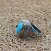 Turquoise Men's Ring, Handmade Ring, Turkish Handmade Silver Men Ring, Ottoman Ring, Men's Jewelry, Gift for Him, 925k Sterling Silver Ring