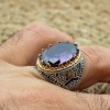 Amethyst Men's Ring, Mens Handmade Ring, Turkish Handmade Silver Men Ring, Ottoman Men Ring, Men Jewelry, Gift for Him, 925k Sterling Silver