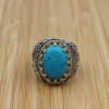 Turquoise Men's Ring, Men's Handmade Ring, Turkish Handmade Ring, Silver Men's Ring, Ottoman Men's Ring, Gift for Him, 925k Sterling Silver