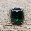 Emerald Men's Ring, Ottoman Men's Ring, Handmade Men's Ring, Turkish Handmade Men's Ring, Men's Jewelry, Gift for Him, 925 Sterling Silver