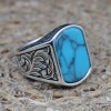 Men's Handmade Ring, Yemeni Ring, Turquoise Ring, Turkish Handmade Silver Men's Ring, Ottoman Men's Ring, Gift for Him, 925k Sterling Silver Men's Handmade Ring, Yemeni Ring, Turquoise Ring, Turkish Handmade Silver Men's Ring, Ottoman Men's Ring, Gift for Him, 925k Sterling Silver