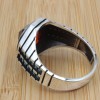 Turkish Handmade Ring, Men's Handmade Ring, Cubic Zircon, Ottoman Men's Ring, Ruby Ring, Men's Jewelry, Gift for Him, 925k Sterling Silver,
