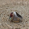 Men's Handmade Ring, Turkish Handmade Men's Ring, Ottoman Men's Ring, Tourmaline Men's Ring, Mens Ring, Gift for Him, 925k Sterling Silver