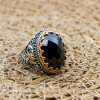 Handmade Silver Men's Ring, Onyx Men's Ring, Turkish Handmade Men's Ring, Men's Ring, Ottoman Mens Ring, Gift for Him, 925 Sterling Silver Handmade Silver Men's Ring, Onyx Men's Ring, Turkish Handmade Men's Ring, Men's Ring, Ottoman Mens Ring, Gift for Him, 925 Sterling Silver