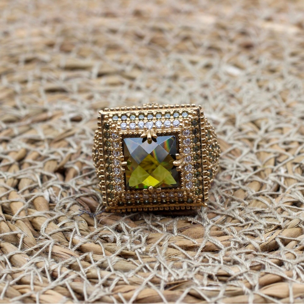 Handmade Women Ring, Peridot Ladies Ring, Turkish Handmade, Ladies Ring, Birthstones Ring, Ladies Ring, 925k Sterling Silver, August Stone,