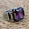 Men's Handmade Ring, Turkish Handmade Silver Men's Ring, Ottoman Ring, Amethyst Ring, Men's Jewelry, Amethyst, 925k Sterling Silver Ring Men's Handmade Ring, Turkish Handmade Silver Men's Ring, Ottoman Ring, Amethyst Ring, Men's Jewelry, Amethyst, 925k Sterling Silver Ring