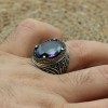 Mystic Topaz Men's Ring, Ottoman Men's Ring, Handmade Mens Ring, Turkish Handmade Mens Ring, Mens Jewelry, Gift for Him, 925 Sterling Silver