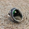 Emerald Men's Ring, Ottoman Men's Ring, Handmade Men's Ring, Turkish Handmade Men's Ring, Men's Jewelry, Gift for Him, 925 Sterling Silver