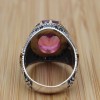 Men's Handmade Ring, Turkish Handmade Ring, Ottoman Men's Ring, Tourmaline Men's Ring, Yemeni Mens Ring, Gift for Him, 925k Sterling Silver