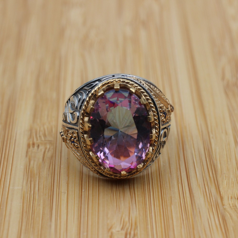 Men's Handmade Ring, Turkish Handmade Ring, Ottoman Men's Ring, Tourmaline Men's Ring, Men's Jewelry, Gift for Him, 925k Sterling Silver Men's Handmade Ring, Turkish Handmade Ring, Ottoman Men's Ring, Tourmaline Men's Ring, Men's Jewelry, Gift for Him, 925k Sterling Silver