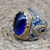 Turkish Handmade Silver Men Ring, Mens Handmade Ring, Ottoman Ring, Sapphire Ring, Men's Jewelry, Gift for Him, 925k Sterling Silver Ring Turkish Handmade Silver Men Ring, Mens Handmade Ring, Ottoman Ring, Sapphire Ring, Men's Jewelry, Gift for Him, 925k Sterling Silver Ring