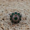 Emerald Ring, Handmade Women's Ring, Turkish Handmade Silver Ladies Ring, Ottoman Women Ring, Gift For Her, 925k Sterling Silver Ring Emerald Ring, Handmade Women's Ring, Turkish Handmade Silver Ladies Ring, Ottoman Women Ring, Gift For Her, 925k Sterling Silver Ring