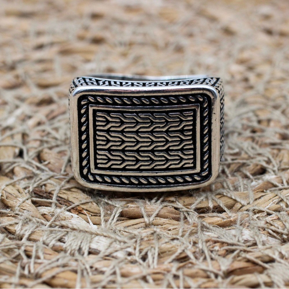 Men's Ring, Turkish Handmade, Silver Men's Ring, Men's Handmade Ring, Ottoman Ring, Men's Jewelry, Gift for Him, 925k Sterling Silver Ring