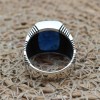 Sapphire Men's Ring, Ottoman Men's Ring, Handmade Men's Ring, Turkish Handmade Men's Ring, Men's Jewelry, Gift for Him, 925 Sterling Silver