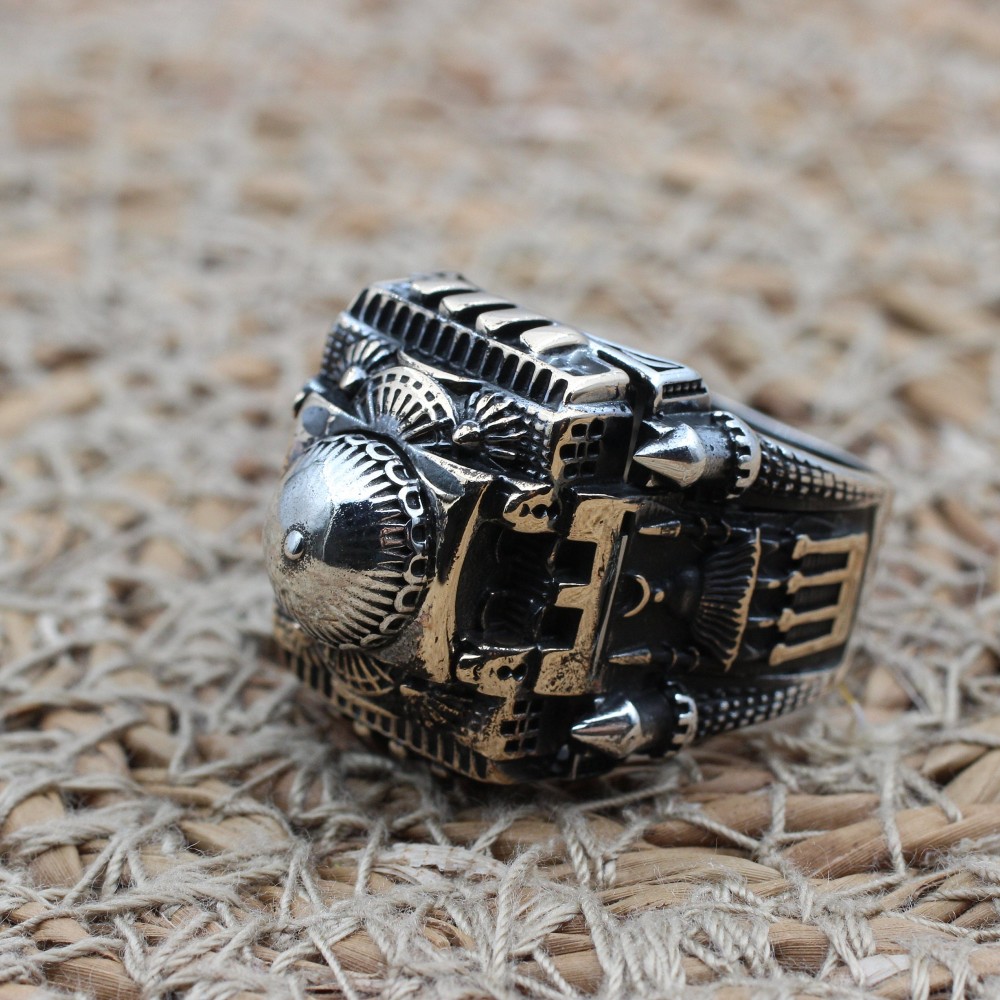 Hagia Sophia Ring, Men's Handmade Ring, Turkish Handmade Ring, Ottoman Men Ring, Men Ring, Men Jewelry, Gift for Him, 925k Sterling Silver