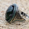 Emerald Men's Ring, Ottoman Men's Ring, Handmade Men's Ring, Turkish Handmade Men's Ring, Men's Jewelry, Gift for Him, 925 Sterling Silver