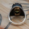 Citrine Men's Ring, Handmade Men's Ring, Turkish Handmade Ring, Ottoman Men's Ring, Men's Jewelry, Gift for Him, 925k Sterling Silver Ring